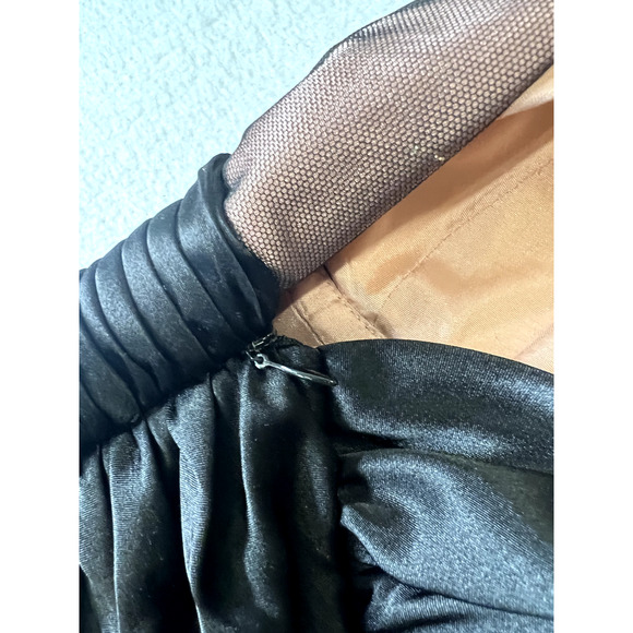 Y2K Adrianna Papell Black Mesh Tulle‎ Dress Sz 10 Whimsygoth Coquette Fairycore - Picture 7 of 15